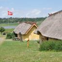 Huizen in het Fyrkat openluchtmuseum