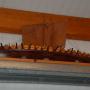 Model van een vikingschip in het haaienmuseum