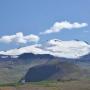 Sneeuw op de top van de 1446 meter hoge Snæfellsjökull vulkaan